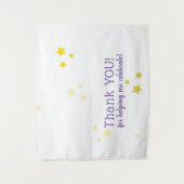 美しいゴールデンイエローの星の写真オーバーレイ - ありがとう タペストリー (正面)