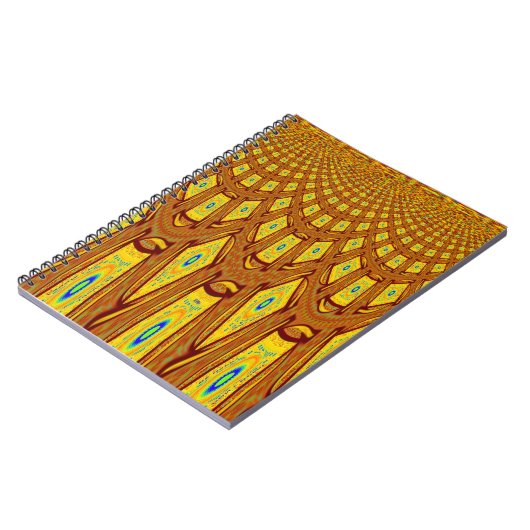 美しいゴールデンブラウンアフリカの部族プリントベクター ノートブック (左側)