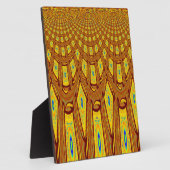 美しいゴールデンブラウンアフリカの部族プリントベクター フォトプラーク (側面)