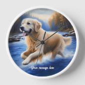 美しいゴールデンレトリバー 壁時計 (正面)