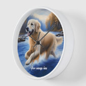美しいゴールデンレトリバー 壁時計 (傾斜)