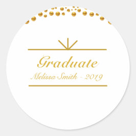 美しいゴールデン大学院ステッカー ラウンドシール