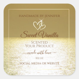 美しいゴールデン海製品の包装ラベル スクエアシール