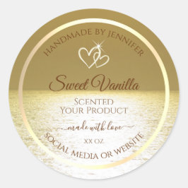 美しいゴールデン海製品の包装ラベル ラウンドシール