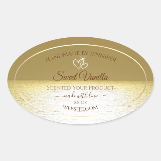 美しいゴールデン海製品の包装ラベル 楕円形シール (正面)