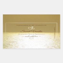 美しいゴールデン海製品の包装ラベル 長方形シール