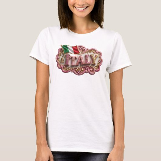 美しいゴールドのイタリー名言Tシャツ Tシャツ (正面)