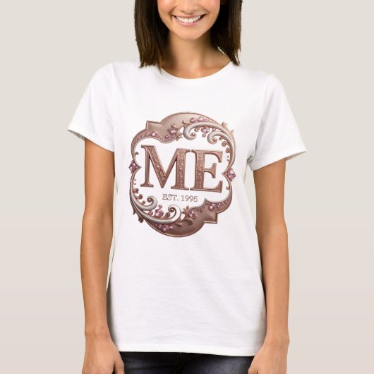 美しいゴールドの抽象芸術デザイン Tシャツ (正面)