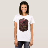 美しいゴールドのWINE IS MY TRUE LOVE Tシャツ (正面フル)