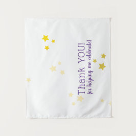 美しいゴールドイエローの星の写真オーバーレイ - サンキュー タペストリー