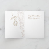 美しいゴールドハートのバレンタインカード シーズンカード (内部)