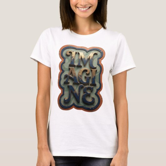 美しいゴールドIMAGINE Tシャツ (正面)