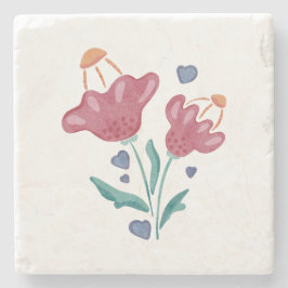 美しいサイケデリック花 ストーンコースター