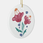 美しいサイケデリック花 セラミックオーナメント (右)