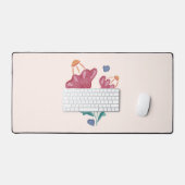 美しいサイケデリック花 デスクマット (キーボード&マウス)