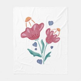 美しいサイケデリック花 フリースブランケット