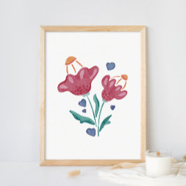 美しいサイケデリック花 ポスター