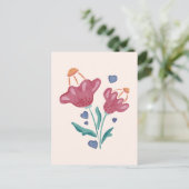 美しいサイケデリック花 ポストカード (スタンド正面)