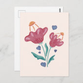 美しいサイケデリック花 ポストカード (正面/裏面)