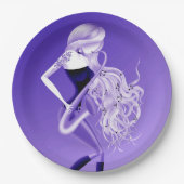 美しいサクソフォニストのブルーベル ペーパープレート (正面)