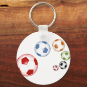 美しいサッカーボールのセット キーホルダー (正面)