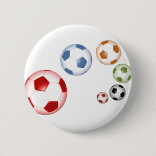 美しいサッカーボールのセット 缶バッジ