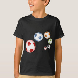 美しいサッカーボールまたはフットボールボールセット Tシャツ