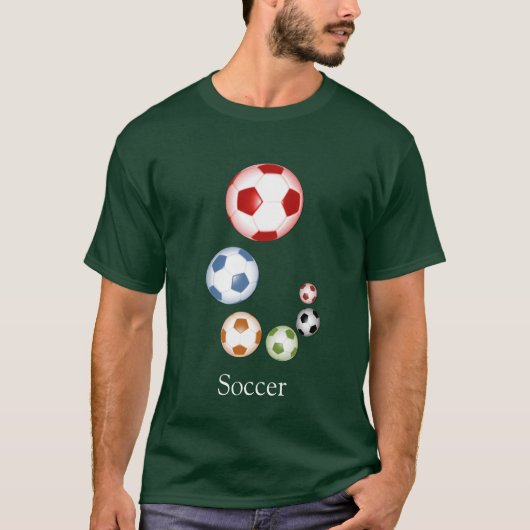 美しいサッカー（サッカー）のボール Tシャツ (正面)