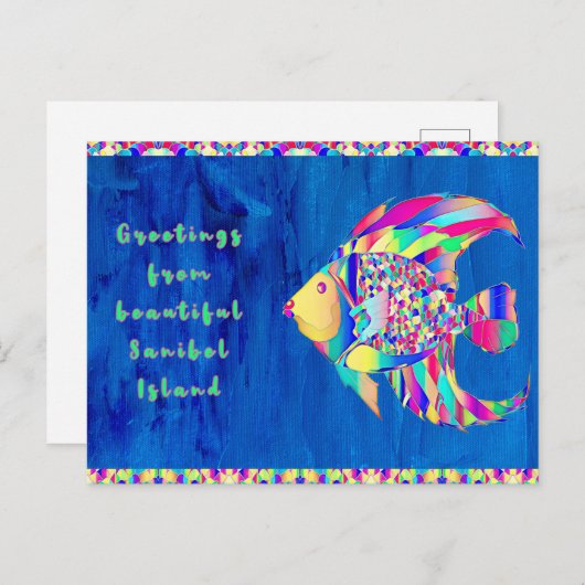 美しいサニベル島の魚からの挨拶ファンシー|過去記事 ポストカード (正面/裏面)