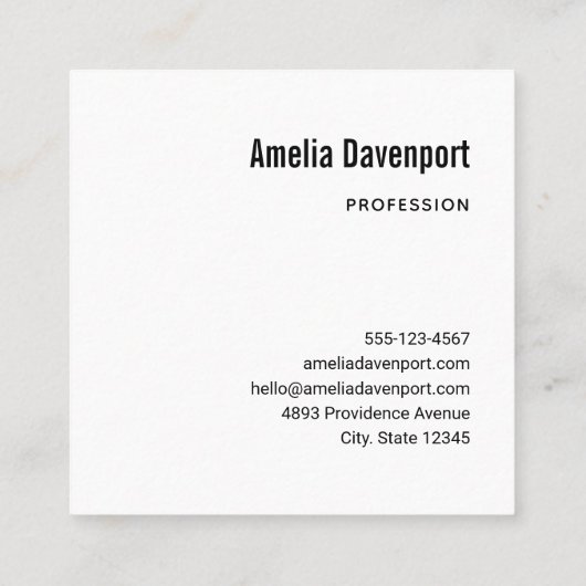 美しいサニートロピカルビーチ写真 スクエア名刺 (裏面)