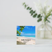 美しいサニートロピカルビーチ写真 スクエア名刺 (スタンド正面)