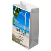 美しいサニートロピカルビーチ写真 スモールペーパーバッグ (裏面アングル)