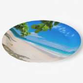 美しいサニートロピカルビーチ写真 ペーパープレート (アングル)