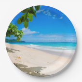 美しいサニートロピカルビーチ写真 ペーパープレート (正面)