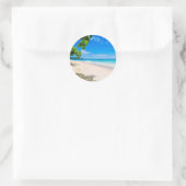 美しいサニートロピカルビーチ写真 ラウンドシール (バッグ)