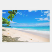 美しいサニートロピカルビーチ写真 ラッピングペーパーシート (正面2)