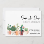 美しいサボテンの多肉的な写真日付を保存 セーブザデート (正面)