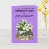 美しいサボテンの聖書の詩 ゲネシス1:31、デウテロノミー カード (黄色い花)