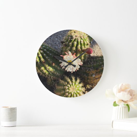 美しいサボテンの花 ラージ壁時計 (ホーム)