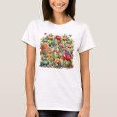 美しいサボテンの花 Tシャツ (正面)