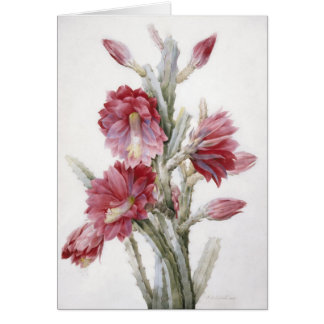 美しいサボテンの開花の水彩画の芸術