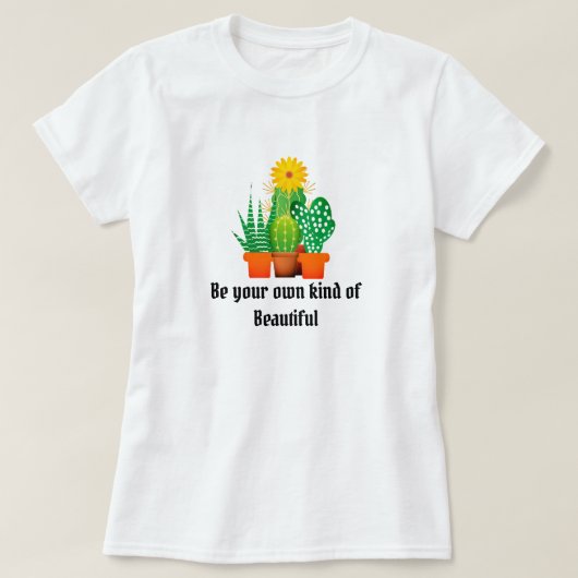 美しいサボテン多肉植物ガーデン女性用Tシャツ Tシャツ (デザイン正面)