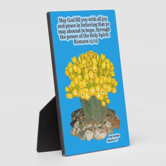 美しいサボテン聖なる書物、 経典プラークRomans 15:13 フォトプラーク (側面)
