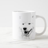 美しいサモエード犬の芸術 ジャンボコーヒーマグカップ (右)