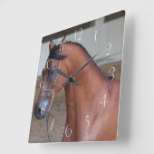 美しいサラブレッド・アラビアのタリオン スクエア壁時計 (傾斜)