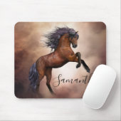 美しいサラブレッド・ブラウン・ホース マウスパッド (マウス)