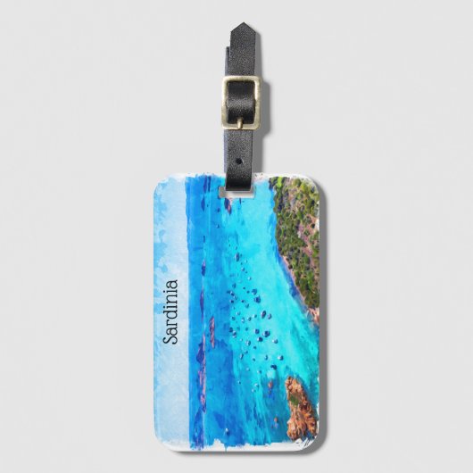 美しいサルデーニアイタリア地中海のの風景 ラゲッジタグ (正面縦)