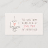 美しいサロンお客様評価誕生日クーポン 割引カード (正面)