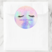 美しいサロンがホログラフィックピンクグリッター ラウンドシール (バッグ)