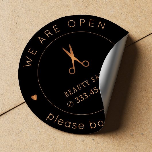 美しいサロンの名前とロゴブックの訪問 ラウンドシール